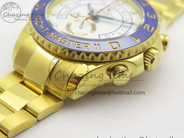 MiroTime 0303 YachtMaster II 116688 YG JF 1:1 Best Edition White Dial Blue Ceramic Bezel On YG Bracelet A Cozy 3577